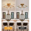 AMZASA Modern Crystal Chandelier,Gold Semi Flush Mount Ceiling Light Antique