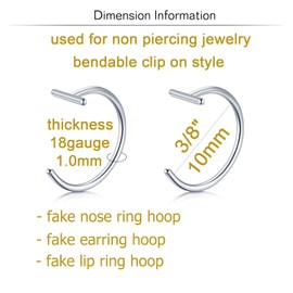 QWALIT Fake Lip Piercing Fake Lip Ring Fake Nose Ring Hoop Fake Snake Bites Fake Lip Piercings Faux Lip Rings Fake Snake Bite Piercing Clip Lip Ring Lip Cuff Non Piercing 3pairs