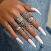 dpvive 12 Pcs Knuckle Stainless Steel Silver Rings Set Silver