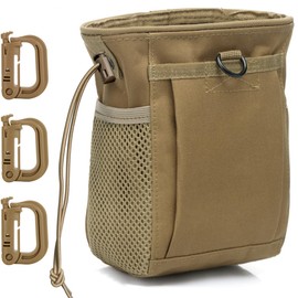 MUCHER Molle Tactical Waist Bags EDC Utility Bum Bag Waist Bag with 3 Hooks for Outdoor Hiking Hunting Camping Training (Khaki)