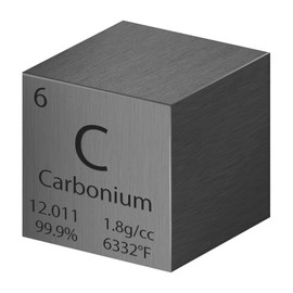 Pevfeciy 1 Inch Carbon Cube 25.4 mm Metal Density Cube Pure Metal High Density Element Cube for Element Collections Laboratory Experiment Material Hobbies