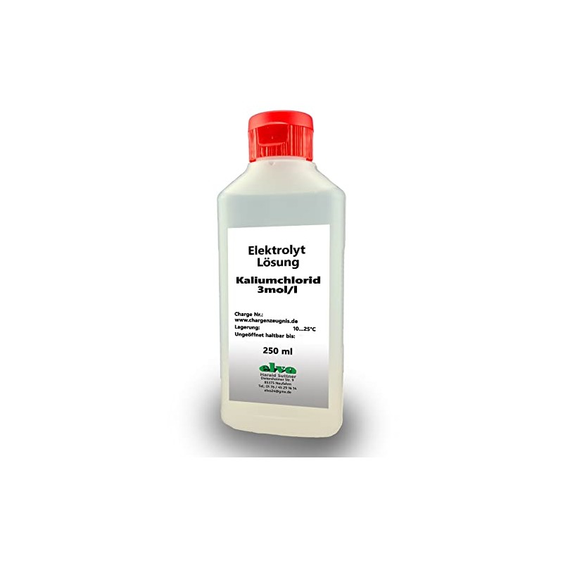 KCL 3mol/l 250 ml, calibration solution, electrolyte solution, buffer solution