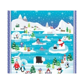 Benartex Snow Place Like Home Benartex Penguins Christmas Winter By the Panel