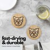 Set of 6 Bamboo Coasters with Holder - 3.9" Fun