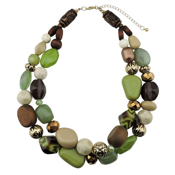 Bocar 2 Layer Statement Chunky Necklaces for Women Multicolured Irregular