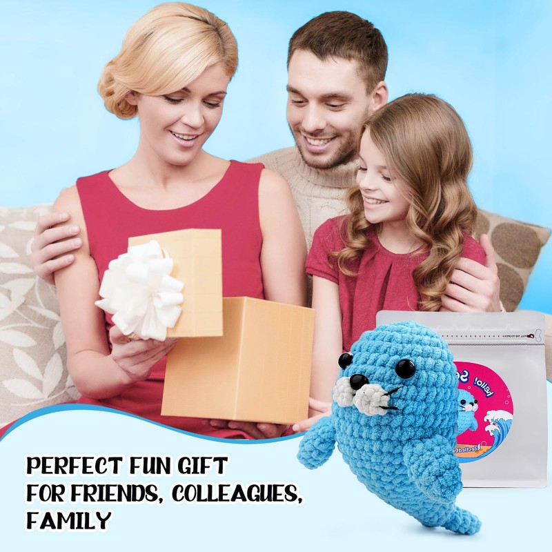 Crochet Kit for Beginners, Sea Lion Crochet Kit, Crochet Starter