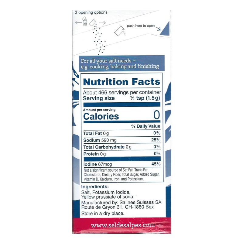 SEL DES ALPES IODIZED FINE SALT 24.7 OZ (1.5 LB)