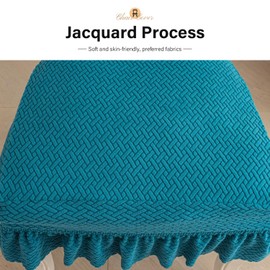 KCCRHIN Round Back Dining Chair Cover Stretch Thickened Chair Slipcover with Skirt for Dining Room Kitchen Chair Cover Set of 2 4 6 Dining Chairs Slipcovers Chair Protectors Covers,C 4pcs