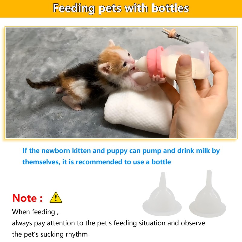 YeulYuuri Pet Feeding Bottle and Syringe Set for Puppies and