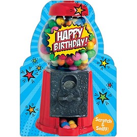 Paper House Bubble Gum Machine Scratch and Sniff Birthday Card for Kids