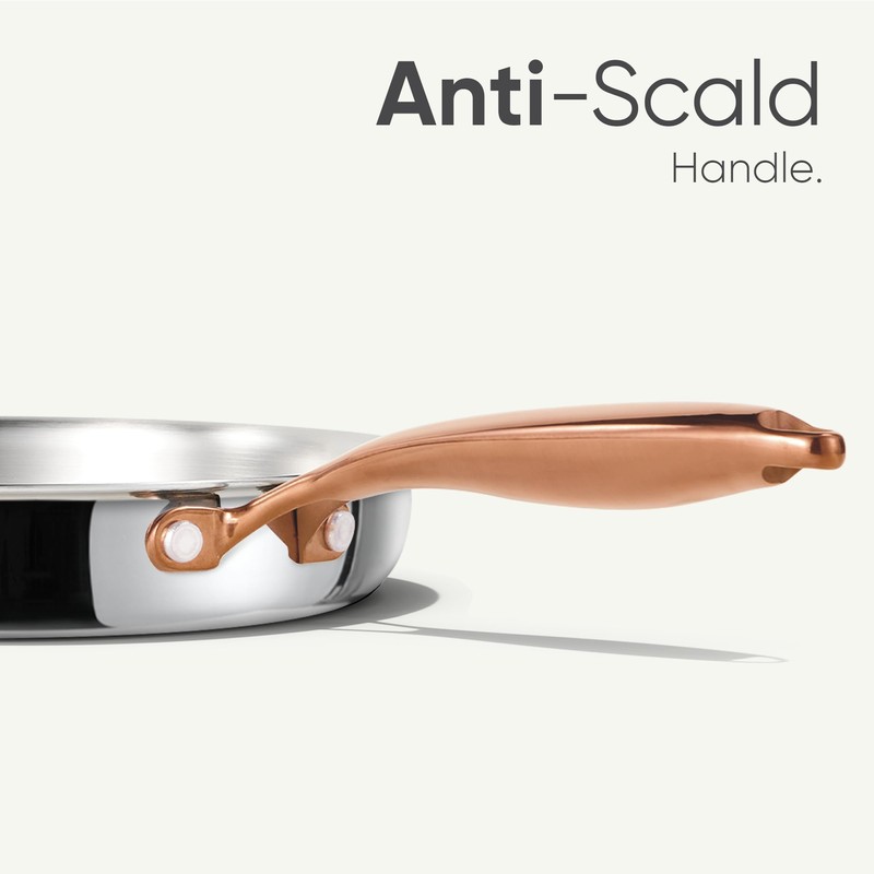 CAROTE 10" Tri-Ply Stainless Steel Frying Pan, Non-Toxic Fry Pan