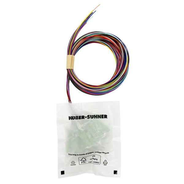 Huber+Suhner Glasfaser Pigtail Set 12x E-2000®/APC, OS2 E9/125, 0,9mm, 2m,