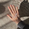 Mytys Silver Adjustable Palm Rings for Women-Cubic Zirconia Open Hand