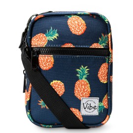 Vibe Festival Gear Small Crossbody Sling Bag for Women Men 5in1 Multi-Use from (rPET) Recycled Polyester Belt Bag Cross Body Backpack Fanny Pack Purse - Pineapples