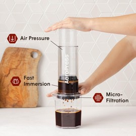 AeroPress Clear XL Coffee Press – 3 in 1 Brew Combines French Press, Pourover, Espresso, Full bodied smooth coffee without grit or bitterness, Portable Coffee Maker for Home, Office, Camping & Travel