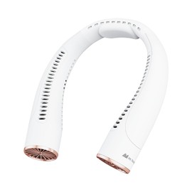 Mr.Young Portable Neck Fan - Quiet 4-Speed Adjustable Dual Air Outlets Turbo Design USB-C Rechargeable 10+ Hours Battery Life Liquid Silicone Wearable Fans Comfort for Long-time Use (White)