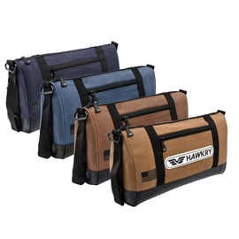 HAWKRY Canvas Tool Pouch Set of 4 – Heavy Duty Zipper Organizer Bags for Tools, Canvas Utility Storage with Reinforced Waterproof PVC Base, Color-Coded for Pro Electricians, Plumbers & Contractors