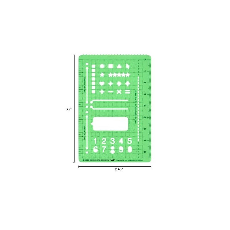 Hobonichi Template Stencil Basic Number Symbol Acrylic Compact Size Japan