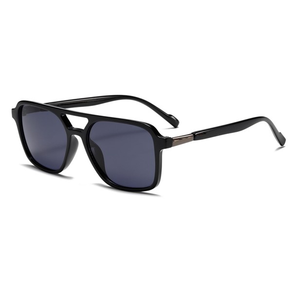 UV400 Sunglasses - Aviator Glasses with Double Bridge in Retro