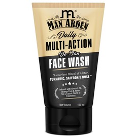 Man Arden Daily Multi-Action De-Tan Face wash for Men | With Luxurious Blend Of Ubtan Turmeric + Saffron + Rose, 100 ml