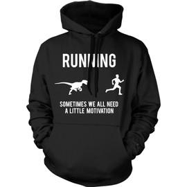 Crazy Dog T-Shirts Running Motivation Sweater Funny T shirt Sarcasm Humor Run Novelty Hoodie Funny Hoodies Fitness Hoodie Funny Dinosaur Hoodie Novelty Hoodie Black L