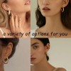 45 Pares Aretes Mujer Oro Pendientes Joyeria Largo Broquel