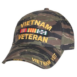 Rothco Deluxe Low Profile Vietnam Veteran Insignia Cap, Tiger Stripe Camo