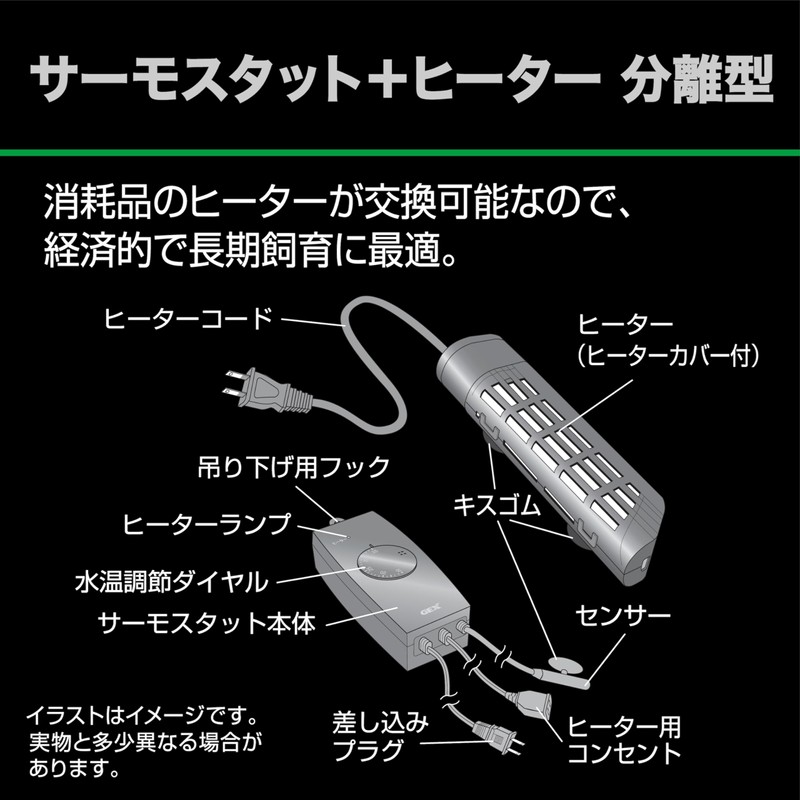 GEX Aqua Heater Safe Cover Navigation Pack 120 Thermostat +