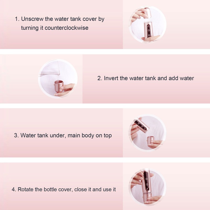 Nano Mist Face Sprayer Touch Switch Rechargeable Portable Facial Mister