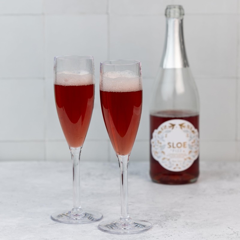 SECO 190ml Reusable Polycarbonate Champagne Flute/Glass, Pack of 6, Easy