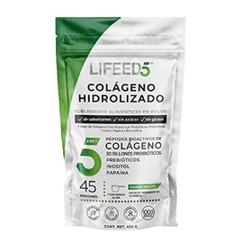 LIFEED Suplemento de Collagen Digest en Polvo, Envase con 45 Servicios  Rinde 45 porciones. Fórmula con colágeno hidrolizado, inositol, probióticos y 