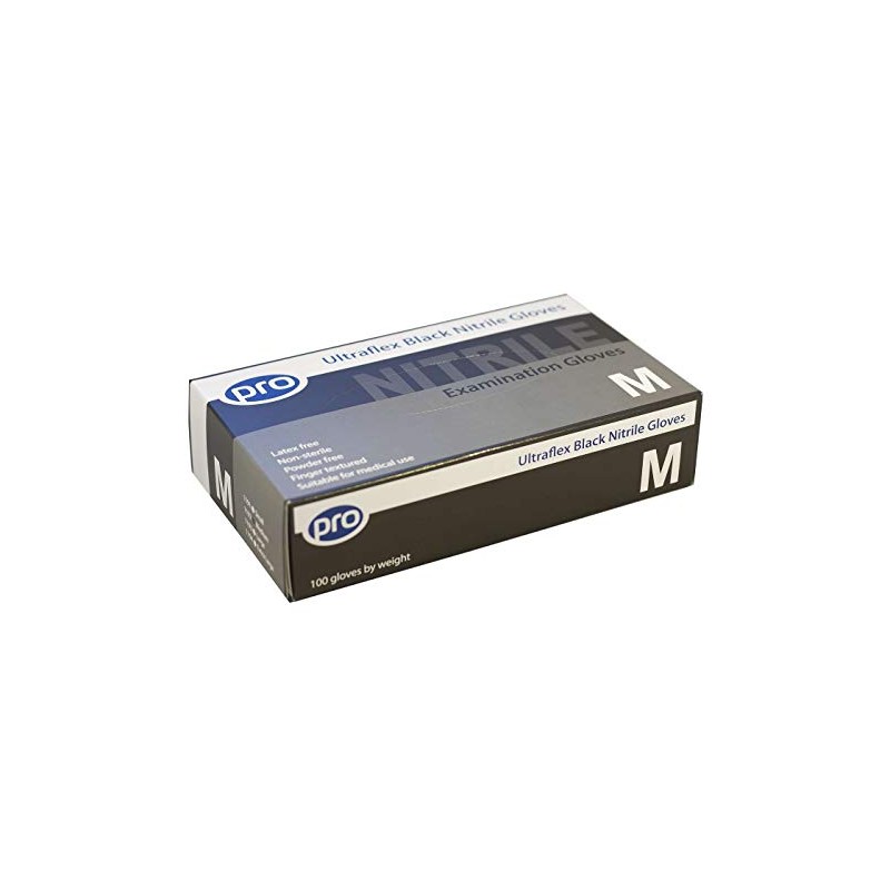Disposable Gloves. PRO UltraFLEX Black Nitrile powder free, latex free