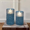 Blue Flameless Candles Set with Remote Control, Flickering LED Battery