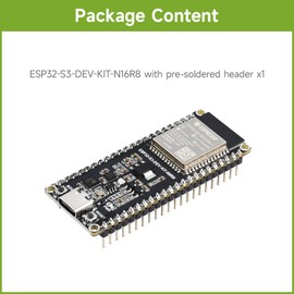 Waveshare ESP32-S3 Microcontroller, 2.4GHz W-Fi Development Board, 240MHz Dual Core Processor, ESP32-S3-WROOM-1 Module, 16MB Flash, with Pre-soldered Header