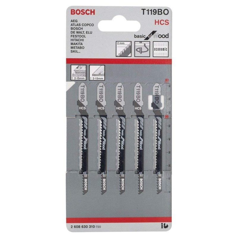 Bosch T119B0-6250 3786803 Jigsaw Blade (Pack of 5)