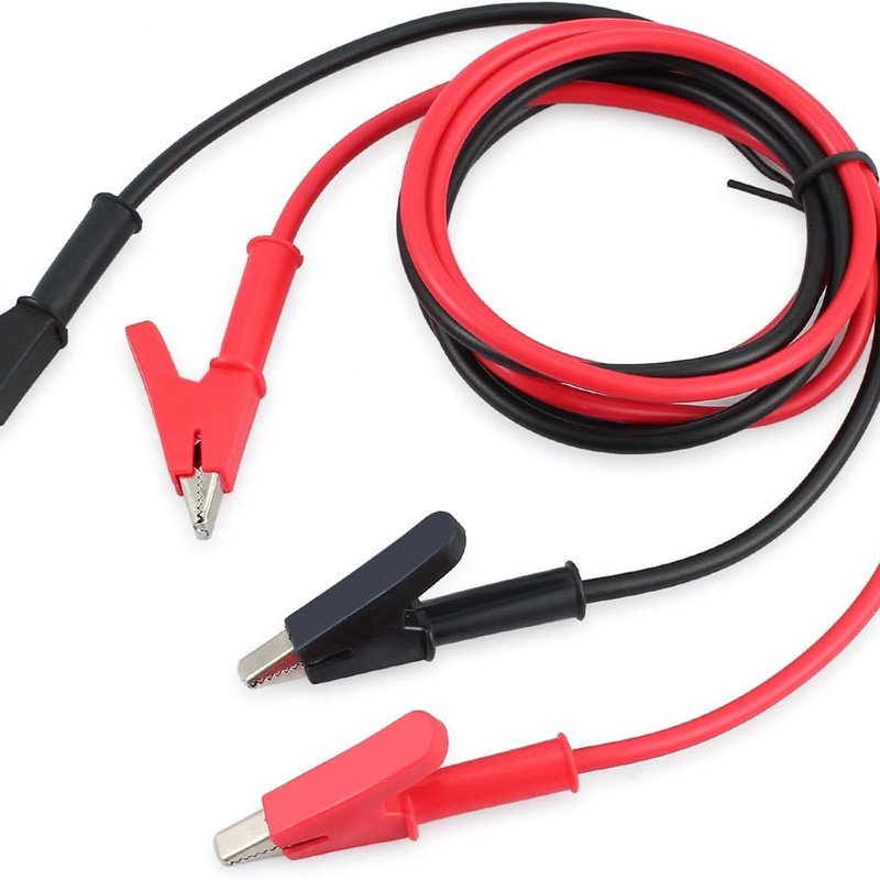 2PCS Multimeter Test Leads 4mm Banana Plug to Crocodile Clip
