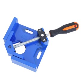 TOPWAY 90 Degree Right Angle Clamp, Heavy Duty Corner Vice Aluminum Alloy Adjustable Swing Bench Tool for DIY Woodworking Welding Cabinet Drawer Carpenter, Blue 402309