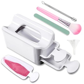 Nail Dip Powder Tray, Powder Nails Dipping Collector Set with Spoon, Brush, File, Nail Dust Collector for Dip Powder Manicure Starter Kit, Powder Nails Dipping Powder Set Collector