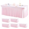 PARTISKY Pink 4 Pack Spandex Table Skirts Table Covers for