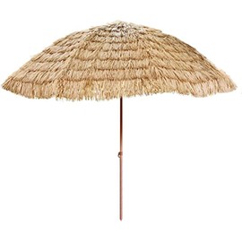 Backyard X-Scapes Tiki Thatch Tilt Beach and Patio Umbrella – Hawaiian Style Palapa With UV Protection 6.5 ft D