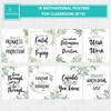 Decorably 15 Eucalyptus Classroom Posters Decor, 11x14in Matte-Laminated Inspirational Greenery
