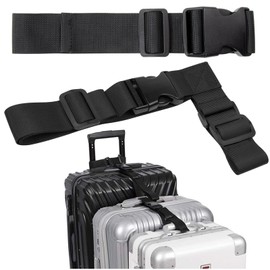 2Pcs Luggage Connector Straps for Luggage, Heavy Duty Adjustable Belts Travel Attachment Accessories for Connecting Much Suitcase (Normal and T-Type)