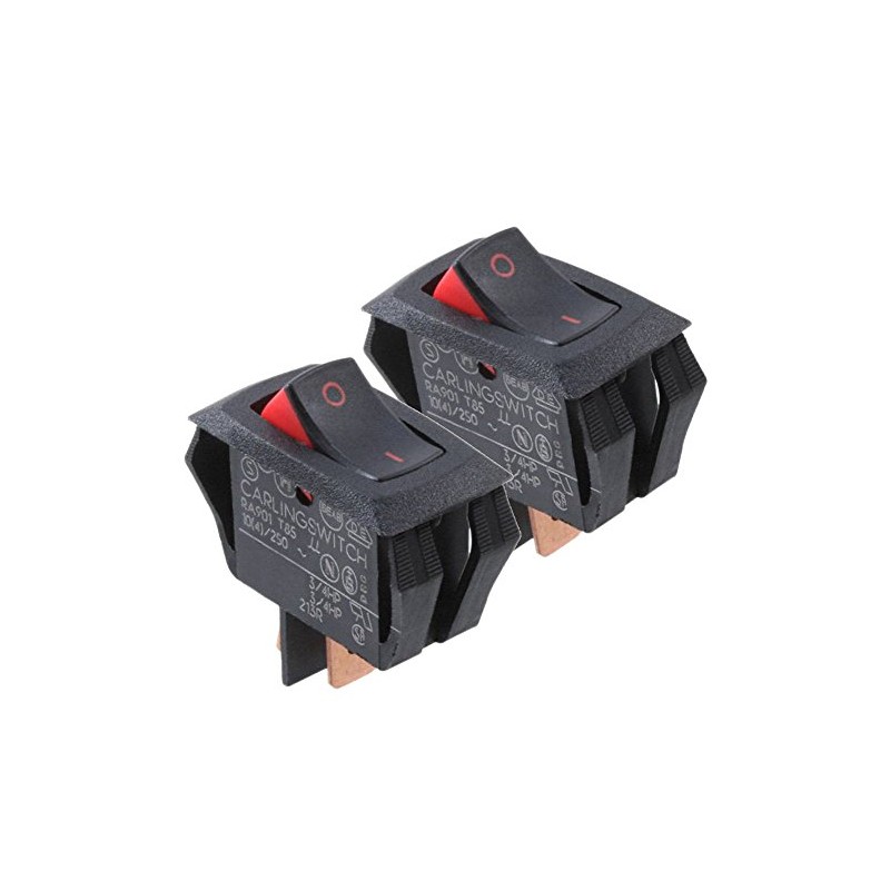 Carling Technologies RA901-VB-B-9-V X2 Switch, Rocker, Spst, 16A, 250V, Black