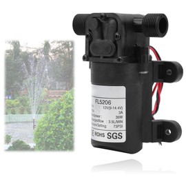 12V Diaphragm Pump,3.5L/min 36W 3A DC12V Diaphragm Pump 73PSI Fit for Experiments, Watering Flowers,Campervan,Etc(Black)
