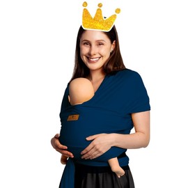 Mãe Baby Fular para bebé | Algodón Premium Fresco | 100% Hecho en México | Hasta 10kg (Azul_Marino)