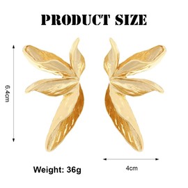 FDEETY Earrings for Women Large Leaf Earrings Cubic Bridal Pendant Earrings Hypoallergenic Earrings Fashion Jewellery Earrings Gifts for Women Jewellery, Zinc