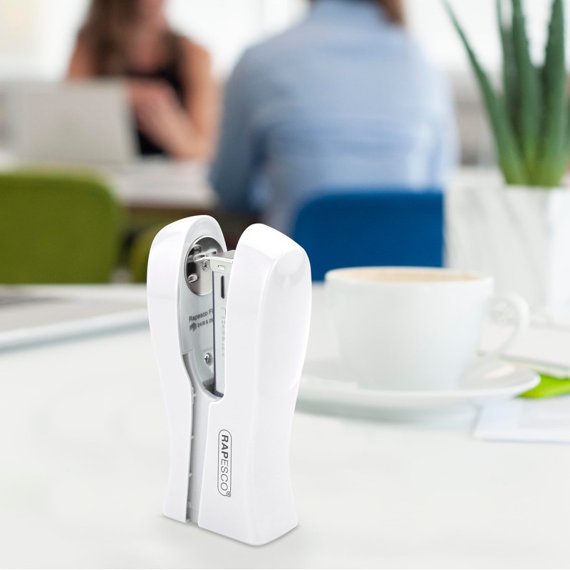 Rapesco 1319 Stand Up Stapler, Space-Saving Desktop Stapler, 20 Sheet
