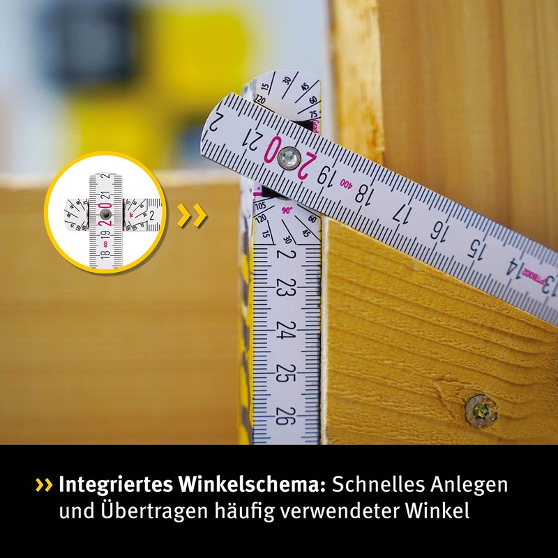 Stabila Series 400 Wooden Folding Ruler, Straight Edge for Marking,