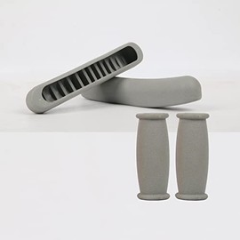 QingTD Replacement Underarm Crutch Pads, Replacement Medical Cane Cushion Tops,and Underarm Cushions,Hand Grips,Fits Standard Aluminum Crutches(4-Piece Set)(Gray)