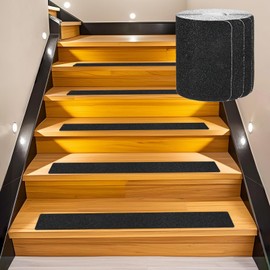 M METERXITY 10-Pack Anti Slip Traction Tape 30" x 4" Best Grit Outdoor Non-Skid Tape High Traction Friction Abrasive Adhesive for Indoor/Outdoor Stairs Step [Black]